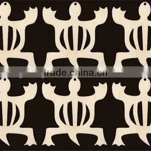 Hot Sell 6 Pieces AFRICA Adinkra Symbols DENKYEM With Holes 2 1/2 Inches Tall Natural Craft Wood Cutout Made in China thumbnail-1