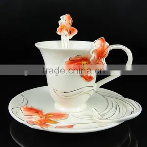 2015 New Bone China Ceramic Tea Cup And Saucer With Classical Flower Design thumbnail-4
