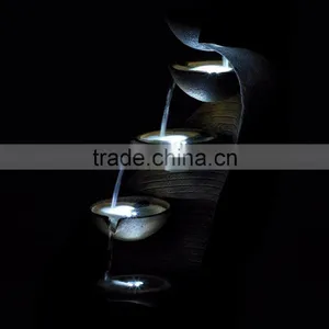 Modern Curved Cascading Zen Fountain With LED Light thumbnail-4