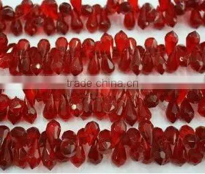 10*20mm Red Faceted Raindrop Crystal Beads thumbnail-1