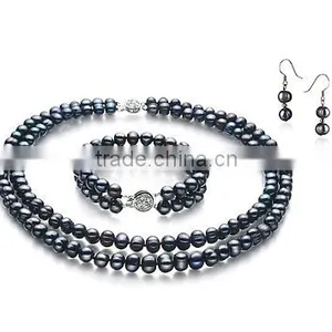 Black 6-7mm A Quality Freshwater Pearl Jewllery thumbnail-1