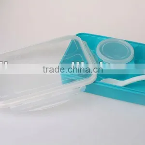 2016 New Design Plastic 4 Compartments Lunch Box With Cutlery Set thumbnail-1