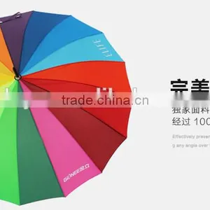Promotional Gifts Ideas Strong Fiberglass Ribs Rainbow Golf Umbrella thumbnail-4