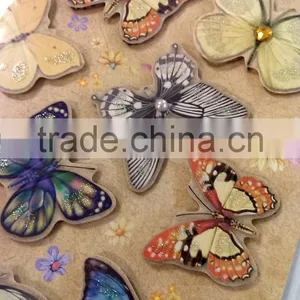 Butterfly Design Sticker With Glitter, Craft Decorative Shinny Glitter Sticker With Gems thumbnail-6