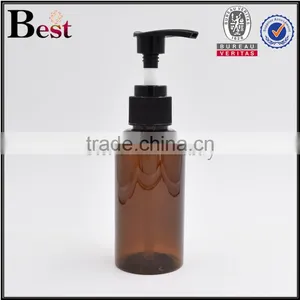 2017 Hot New Products Cosmetic Oblique Shoulder Beard Oil Lotion Pump Amber PET 100ml Plastic Bottle for Oil thumbnail-2