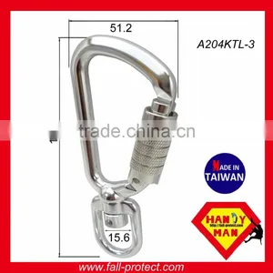 A204KTL Tool Swivel Carabiner Aluminum 8kN Safety Tether Hook thumbnail-2