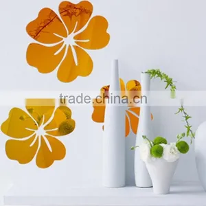 Latest Decorative Custom Wall Sticker , Sitting Room 3D Flower Mirror Wall Stickers thumbnail-6