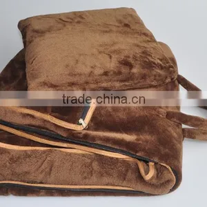 Multi Functional Quality Flannel Bag Model Car Travel Blanket Pillow With Memory Foam Pillow Inside thumbnail-2