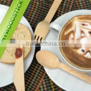 Striped Wooden Utensils Wooden Cutlery Disposable Tableware Set thumbnail-5