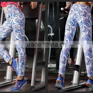 Womens Leggings Fitness Colorful Antibacterial Soft Elastic Waistband Yoga Pants thumbnail-2
