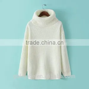 Fashion High Quality Long Sleeve Turtleneck Brown Pullover Sweaters for Women thumbnail-5