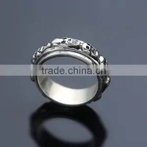 Fashion Jewelry Brass / S925 Cool Punk Retro Style Personalized Devil Skull Ring for Men thumbnail-5