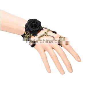 Yiwu Wholesale Rose Lace Bracelet Hot Girls Bracelets Sets With Ring thumbnail-2