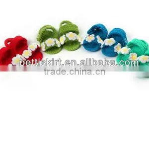 Baby Knit Cute Girls Shoes Hand Made Pattern Baby Shoes thumbnail-5