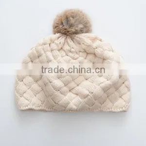 F40866A Crochet Kids Hat Fashion Winter Kids Hats Caps Beanie Hats With Topball thumbnail-5