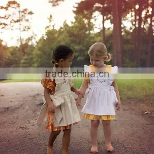 Wholesale Boutique Dress Little Girls Vintage Cotton Dress Pinafore Dress thumbnail-1