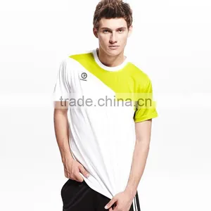 Green White Colorblock Design Men Sports Style Tee Shirt thumbnail-1