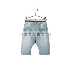 OEM Service Kids Fashion Jeans New Style Colorful Printing Boys Pants Jeans With Belt thumbnail-2