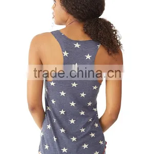 2017 Guangzhou Shandao Popular 95% Polyester 5% Spandex Polka Dot Irregular Hem Custom Sport Fitness Tank Top thumbnail-3