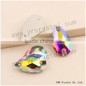 Teardrop Sew on Crystal ab Rose AB Flat Back Sew on Rhinestones Beads for Dress thumbnail-3