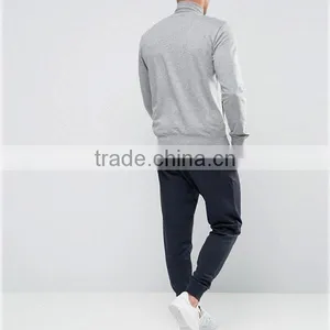 Stand Collar Men Slim Fit Tracksuit Sportwear Full Zip Fastening Plain Tracksuits thumbnail-2