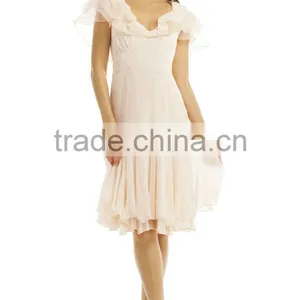 2015 New Style Custom Gowns A-line V-neck CHiffon and Organza Formal Short Prom Dress Evening Dress ED0308 thumbnail-1