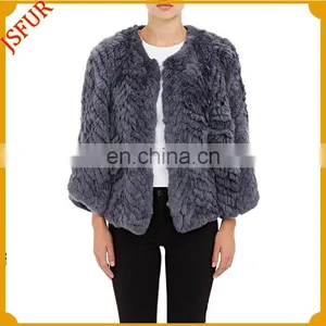 Winter Gneuine Rex Rabbit Fur Jacket Women Coat Fur Trim thumbnail-1