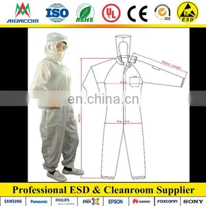 Garment Factory, Stripe and Grid Cleanroom ESD Jumpsuit thumbnail-3