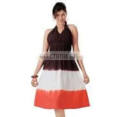 Cotton Hand Tie Dye Halter Neck Dress thumbnail-1