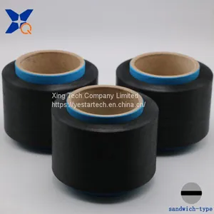 Black Carbon Conductive Polyester Fiber Filaments 50D/8F Sandwich Type for Anti Static Harness Cord/ESD Yarn/ESD Fabric-XTAA249 thumbnail-3
