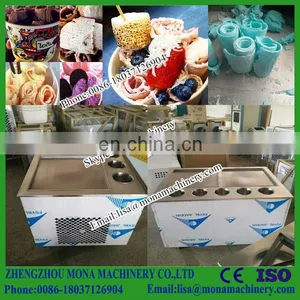 High Output Comercial Double Flat Pan Fried Ice Machine/electric Fruit Ice Cream Maker/ice Cream Making Machine thumbnail-1