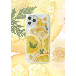 Glitter Phone Cover With Real Fruit Phone Case Epoxy Sticker IMD Phone Case Dried Fruits Mobile Case Mobile Cover thumbnail-1