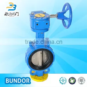 China Suppliers dn 300 Cast Iron Epdm Seat Wafer Type Worm Gear Butterfly Valve for Cement thumbnail-2