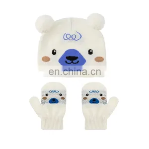 Kids Winter Beanie Hat Gloves Set thumbnail-1
