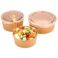 Eco Friendly Food Containers With Lids Kraft Paper Takeaway Takeout Containers Sustainable Packaging thumbnail-1