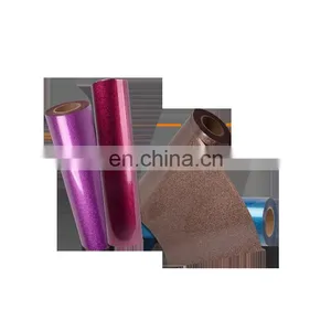 Wholesale Korea Best Quality Htv Glitter Film Heat Transfer Glitter Color Vinyl Rolls for T-shirt Custom thumbnail-1