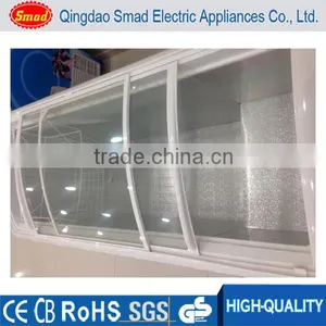 Catering Equipments Display Freezer for Supermarkets Curved Glass Door Display Freezer thumbnail-2