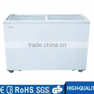 Curved Glass Door Showcase Chest Freezer for Ice Cream thumbnail-6