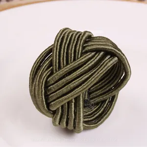Enhance Your Table Setting With Stylish Burgundy Woven Napkin Ring Holders thumbnail-5