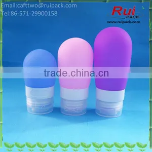 Blue/pink/purple Cute Round Silicone Bottles With Flip Top Cap, 38/60/80ml Ball Shape Silica Gel Hand Sanitizer Bottle thumbnail-1
