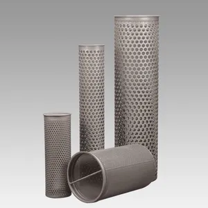 Aluminum Steel Perforated Pipe Filter Baskets OD27H45mm 0.165