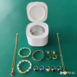 Ultrasonic Jewelry Cleaner, 48KHz Ultrasonic Cleaner Machine for Jewelry, Rings, Watch Strap, 304 Stainless Steel Tank thumbnail-1