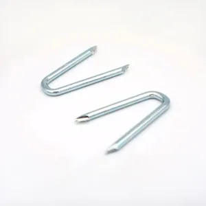Galvanized U Fence Staples for Chain Link Fencing - 16 Gauge Steel, Made in China thumbnail-1