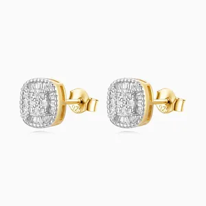 Shining Star Jewelry Hot Sale Baguette Zircon Men Hip Hop Iced Out Stud Earrings thumbnail-1