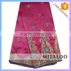 Mitaloo MGP1009 Competitive Price African George Lace Aso Ebi Design Fushia Pink Geroge Lace Fabric thumbnail-1