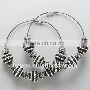 New Red Crystal Hoop Basketball Wives EARRINGS thumbnail-1
