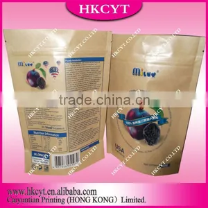 High Grade Window Kraft Stand up Zippper Pouch/Brown Kraft Paper Bags/food Packaging Bag thumbnail-1