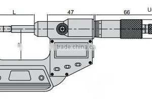 Insize 3532-100AC Digital Blade MIcrometer, Data Output, Non-rotating Spindle, 75-100mm Range thumbnail-2