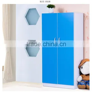 Blue Color Bedroom Wardrobe Designs Two Doors thumbnail-1