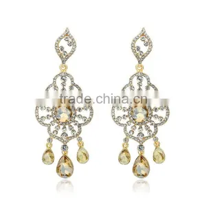 Stylish Retro Rhombus Crystal Ethnic Style Chandelier Earrings thumbnail-3